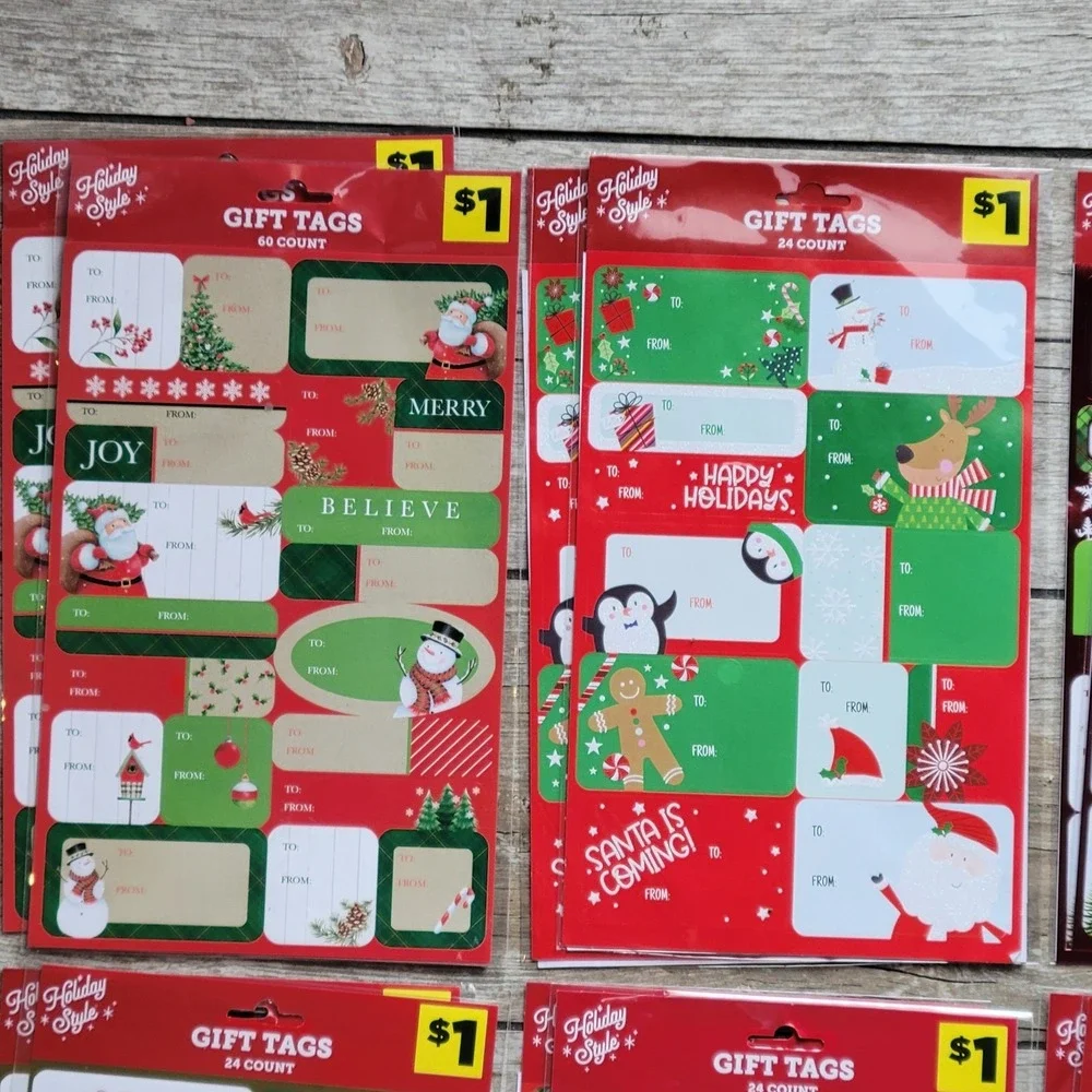 Lot Of 16 Packs Holiday Style Christmas Gift Tags 456 Total Stickers NEW